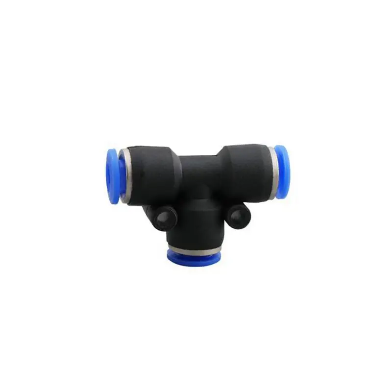 

PE-8 Plastic Pneumatic Blue Air Quick Connector 3 Way Element 8mm to 8mm to 8mm Push In Tee Type Pipe Fitting Parts