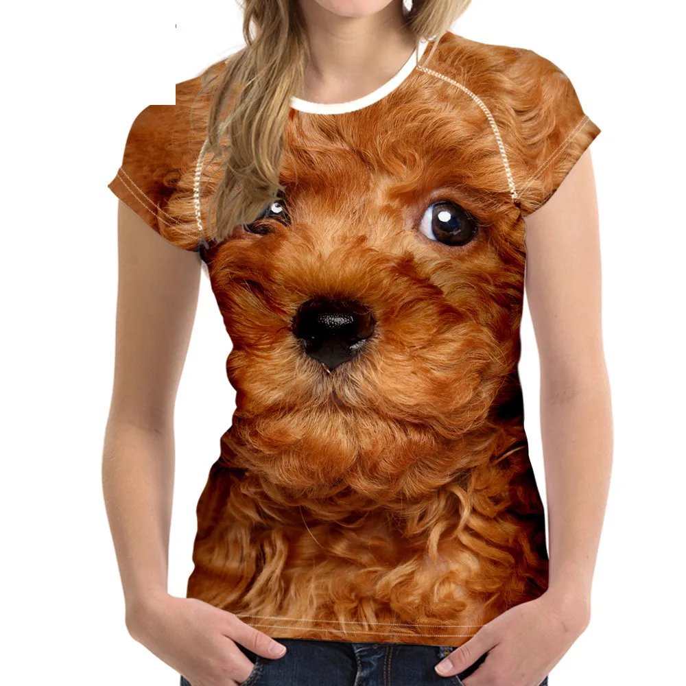 

Black 3D Poodle Dog T Shirt Women Top t-shirt Brand Clothing Kawaii Woman Fitness Clothes Tee Shirt Femme Camisas