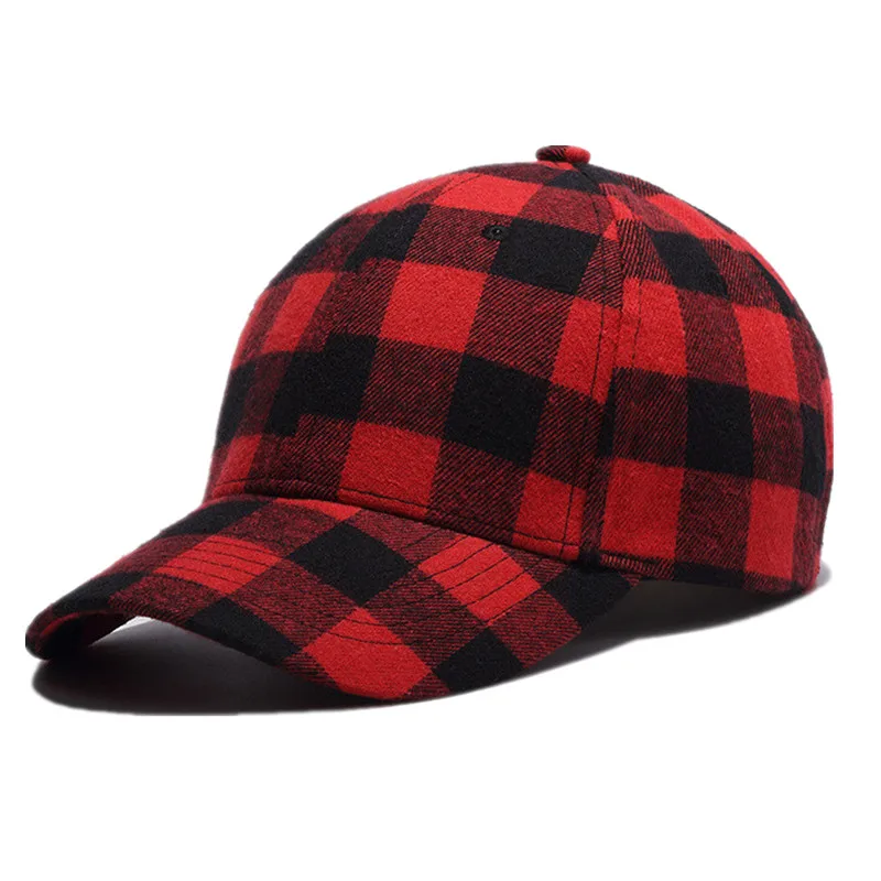 Бейсболки женские мужские повседневные snapback шляпы клетчатые один размер bone casquette gorras dad Регулируемый головной убор бейсболки - Цвет: red