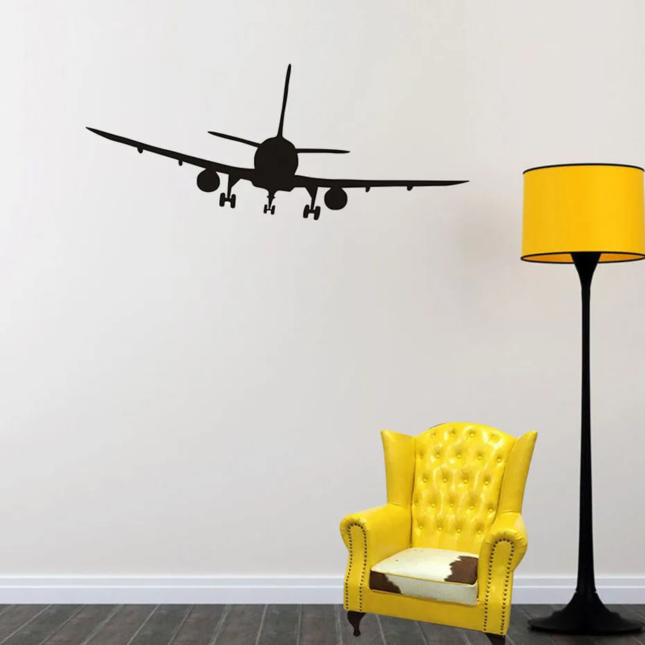 Прохладный Airliner силуэт самолета стены наклейки Home Decor Гостиная Спальня Декор виниловые переводные наклейки для украшения дома
