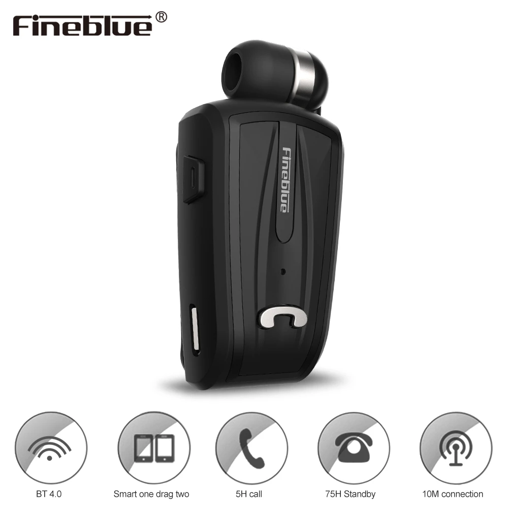 

Fineblue F-V6 Wireless Bluetooth Earphones Portable Business Collar Clip-on Shrinkable Earbud Intelligent Hands-free Headset