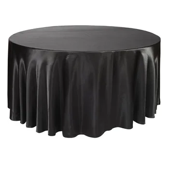 

5pcs FR Stock luxury round Satin Tablecloth Table Cloth Cover Waterproof Oilproof dustproof Wedding Banqueting Home Black