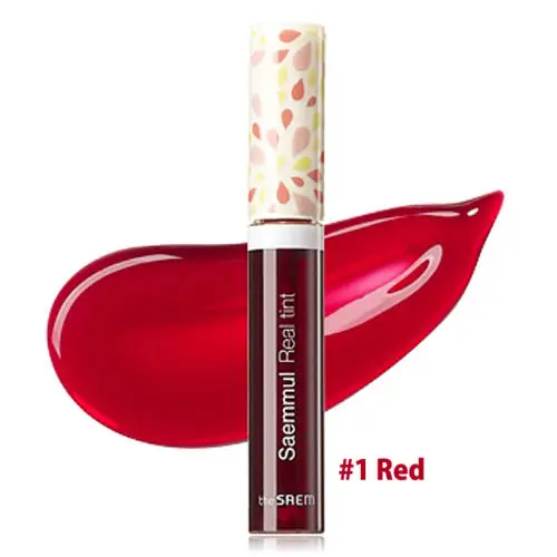 01 Red THE SAEM Saemmul настоящий оттенок, 3 цвета, 9,6 мл, макияж губ, помада телесного цвета, водостойкая, стойкий блеск для губ, 1 шт., корейская косметика - Цвет: 01 Red