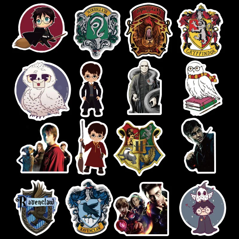 

Cartoon Waterproof Harri Potter Hogwarts Stickers DIY Decals Sticker for Fridge Suitcase Stationery Developer Decor Kids Toys