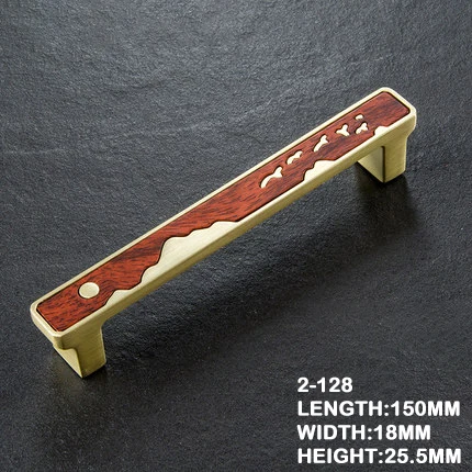2-128mm Современные деревянные дверные ручки мебельная фурнитура для шкафа ручки ящика ручки для кухонного шкафа ручки и ручки - Цвет: 2-128mm