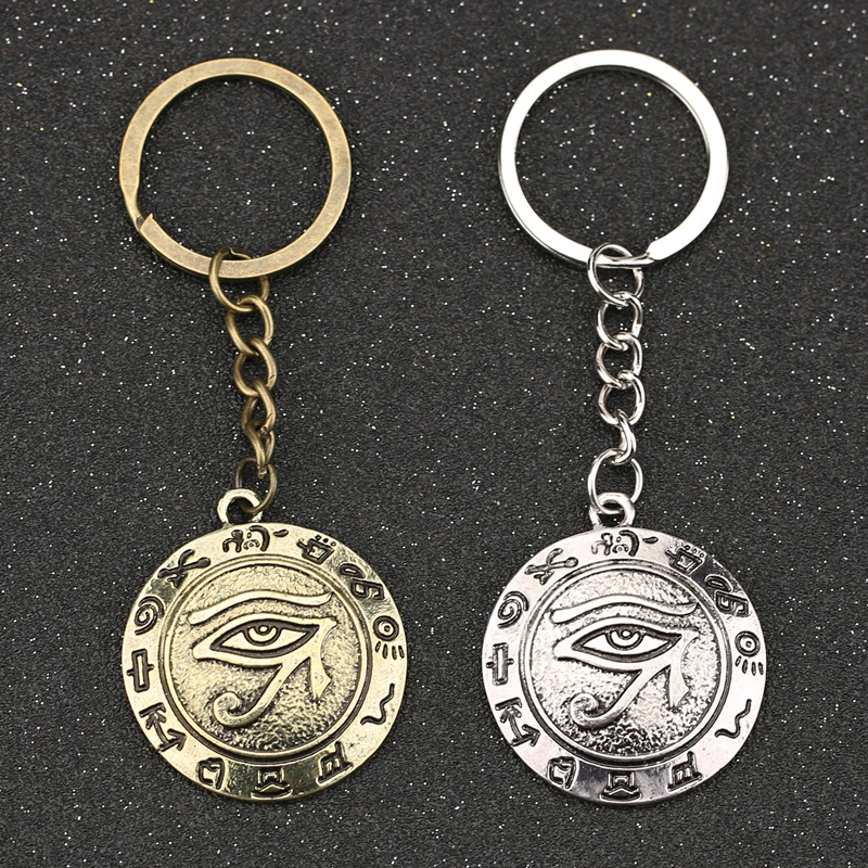 

The Eye Of Horus Keychain Wedjat Eye Amulet Ancient Egyptian Religion Symbol Vintage Retro Keyring Key Chain Ring Wholesale