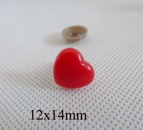 

40pcs/lot 12mm red heart shape plastic safety toy nose & soft washer for diy handcraft findings--color option