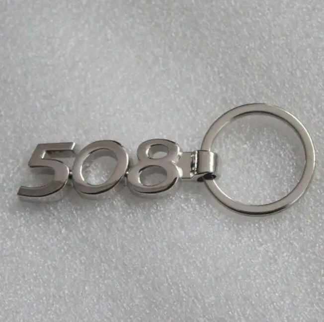 508 Автомобильные брелки для Логотип Peugeot 206 207 307 301 308 408 3008 508 брелок 4x4 4WD брелок стайлинга автомобилей кольцо для ключей из сплава, кольцо для ключей - Название цвета: 508