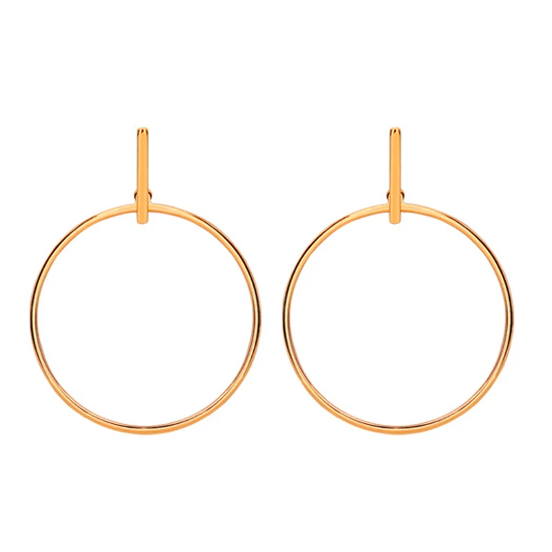 FairLadyHood 40 мм Круглый Серьги Кольца для женщин Мода нержавеющая сталь цвета: золотистый, серебристый цвет серьги-кольца Новое поступление г