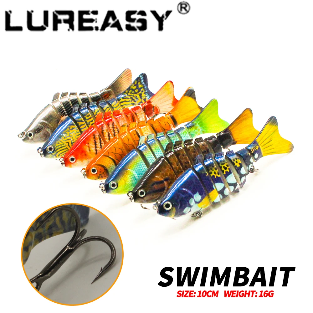 LUREASY fishing bait 8.5cm 11g 3D eye six section artificial hard bait