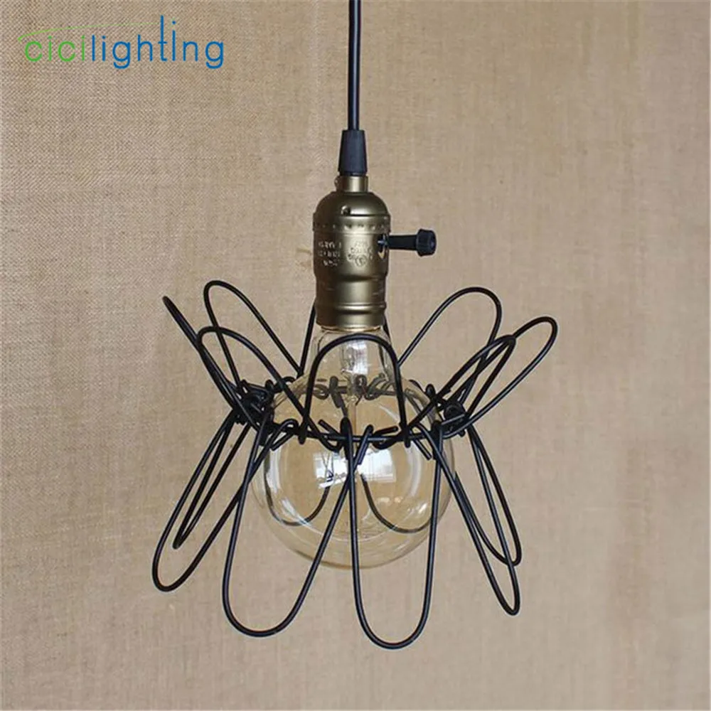 

Retro American Style Iron Pendant Light Vintage Industrial Lighting Designer Bar Cafe Home Pendant Hanging Lights lampara