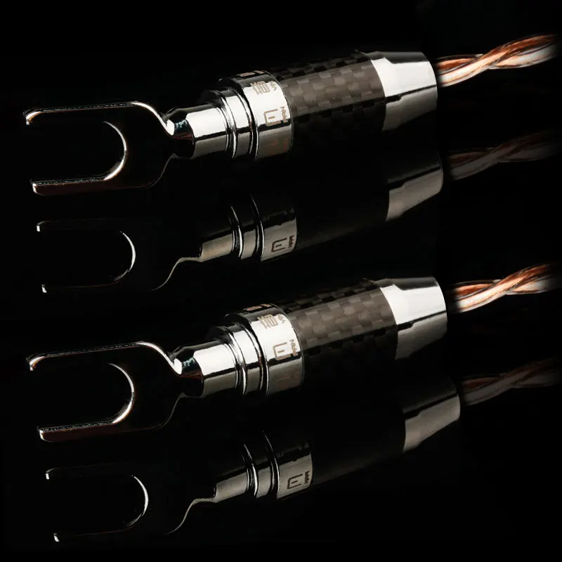Xiao Fan D20C Handmade Audio Line Hifi Speaker Cable 2 Banana Plug to 2 Curved type Banana plug Amplifier Speakon Wire Cables