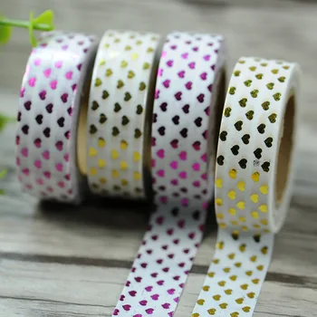 

Heart Pattern Foil Washi Tape Scrapbooking Tools Cute Decorative Japanese Stationery Washi Tapes Mask