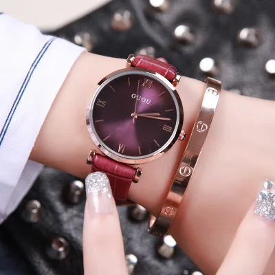 

6 colors Fashion Casual Watches Top Luxury Brand Kobiet zegarka Ladies Women Watches Leather Quartz Wristwatch waterproof Watch