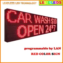 76inch 24h P10 Outdoor waterproof Programmable LED SIGN RED Color Mobile and fixed advertising Message led display Board