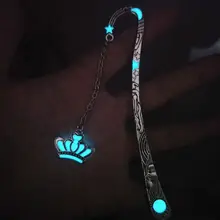 Светящаяся Закладка со звездами винтажная Корона освещенный Металл флуоресцентные листья Изысканная Текстура Красивая заколка