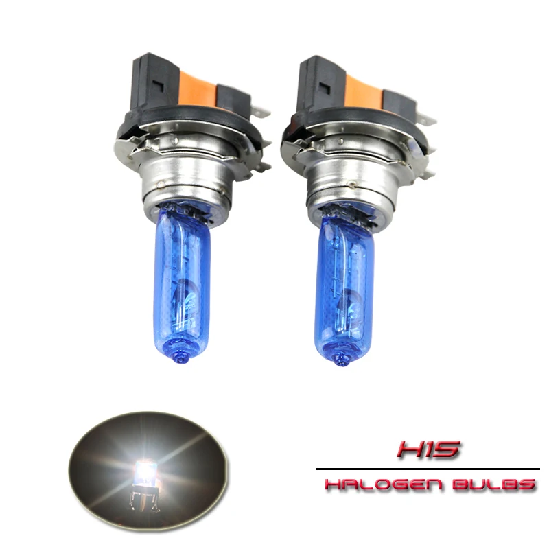 

2PCs 12V 65/55W 6500K White High Low Dual Beam Halogen Light Bulbs Driving Blue Glass Globe Bulb Lamp For Audi A3 For VW Golf