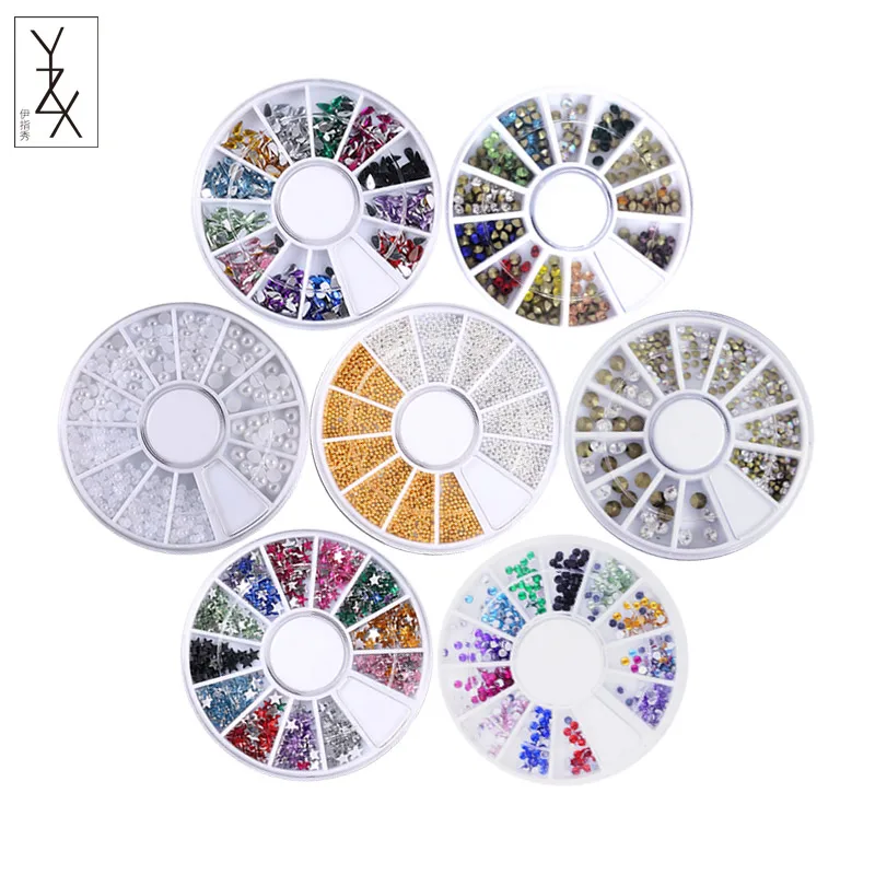 

YZX 1 Box Nail Rhinestone Small Irregular Beads Diamonds Manicure 3D Mix Colorful Crystal Stones Nail Art Decorations DIY Design