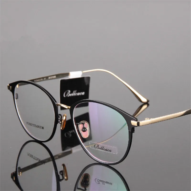 Титан очки круглые близорукие очки Для мужчин/Для женщин очки высокое качество двухцветный кошачий глаз очки 950