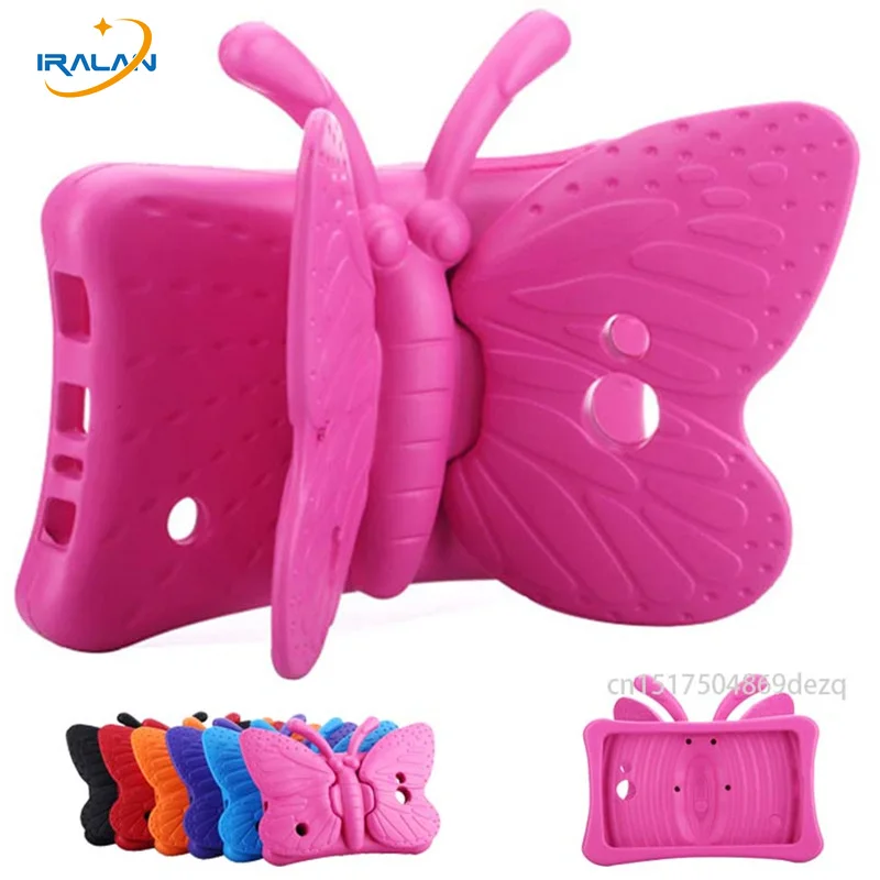 

Kids Safe butterfly 3D cover For Samsung Galaxy Tab 4 7.0 T230 T231 Tab 3 4 Lite T110 T116 Tab 3 T210 T211 P3200 Tablet case+Pen