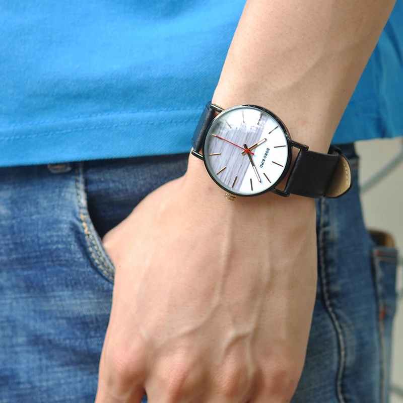 BOBO BIRD Metal Men Watches Quartz Wrist Watch Male Leather Strap Customized Logo erkek kol saati