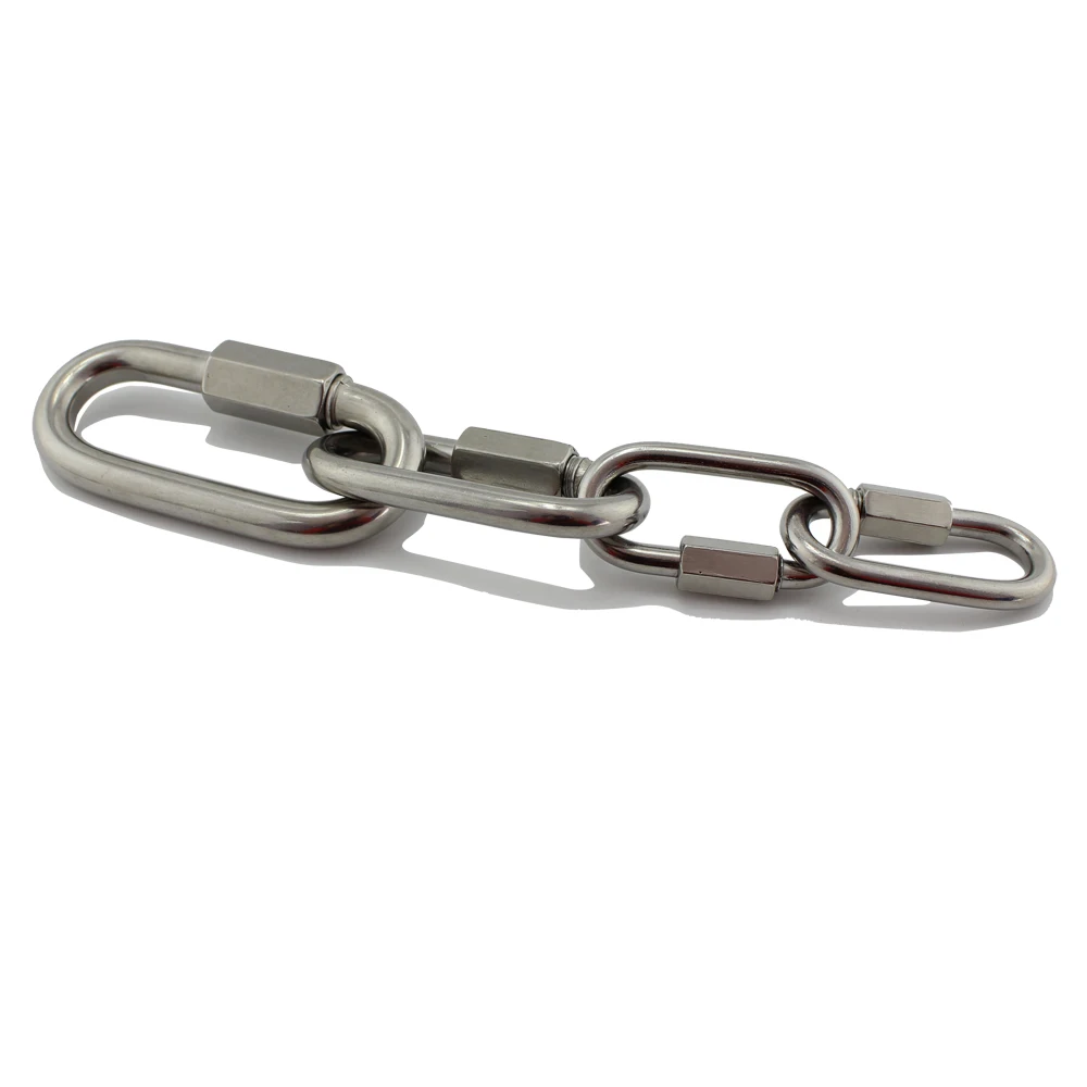 Stainless Steel Chain Quick Link Marine Oval Thread Carabiner Chain Connector Keychain Buckle Locking Carabiner 7mm 8mm 9mm 10mm 20 50 pcs pneumatic fittings quick connector 4mm 6mm 8mm 10mm 12mm pu py pk pv pe pza pm sa push into air hose pipe connector