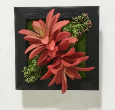 3D ручной работы Метопа суккулент растения имитация дерева фоторамка настенные украшения Искусственные цветы домашний декор - Цвет: R