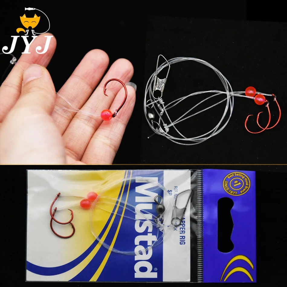 Buy 2 bags HOOK size 1 red hooks snapper rigs mustad