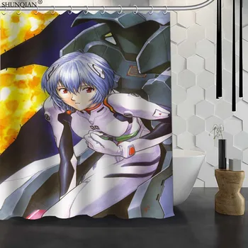 

New Rei Ayanami Custom Shower Curtain Waterproof Fabric Bath Curtain Polyester Fabric Bathroom Curtain 18-4.11