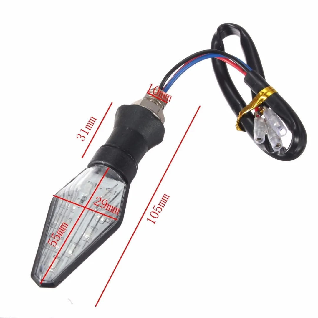 4pcs/set Motorcycle Amber&Blue 12LED Turn Signal Indicator Light+Flasher Relay