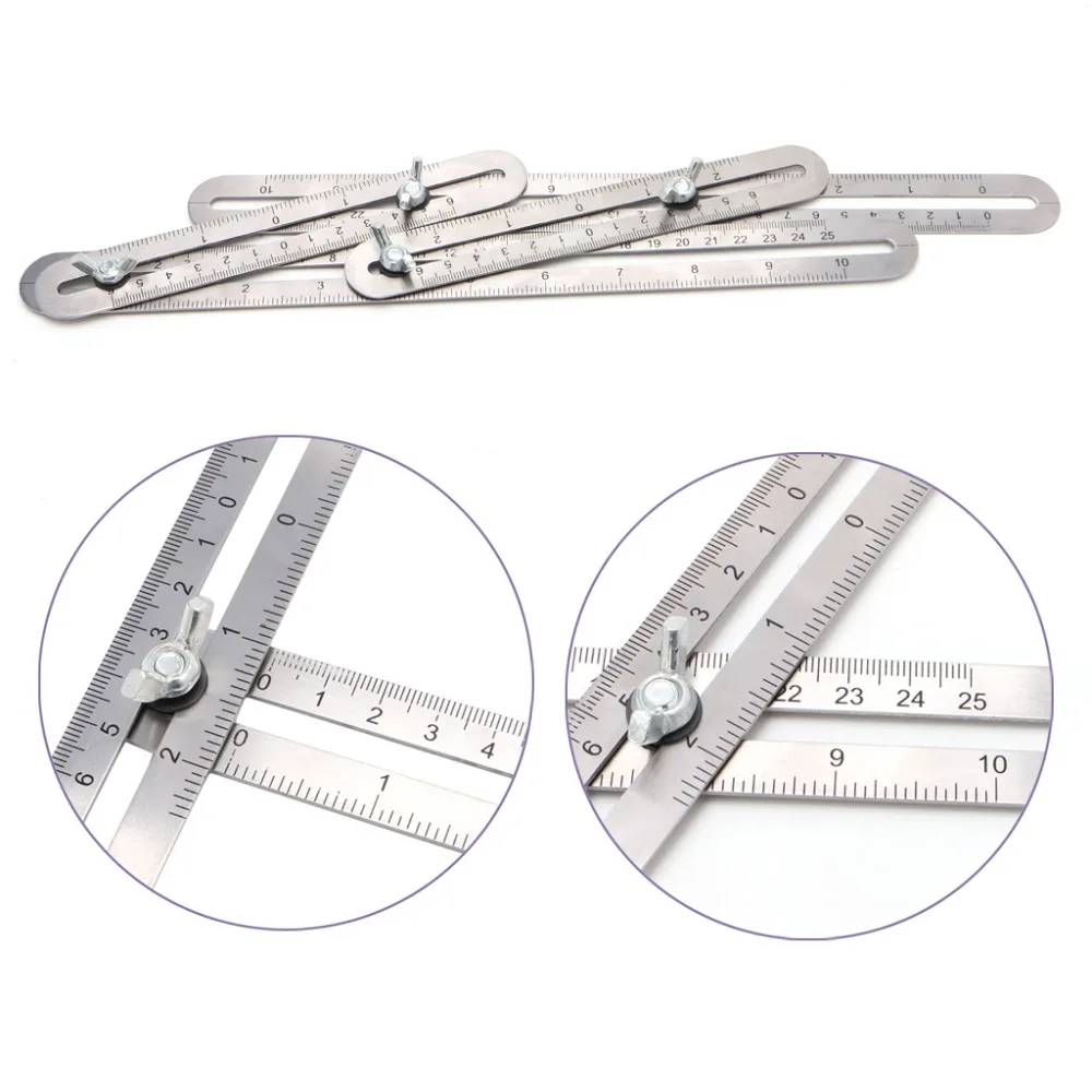 Adjustable Four-Sided Folding Measuring Tool Multi-Angle Template Scale Ruler Gauging Tools Protractors Adjustable Four-Sided Folding Measuring Tool Multi-Angle Template Scale Ruler Gauging Tools Protractors
