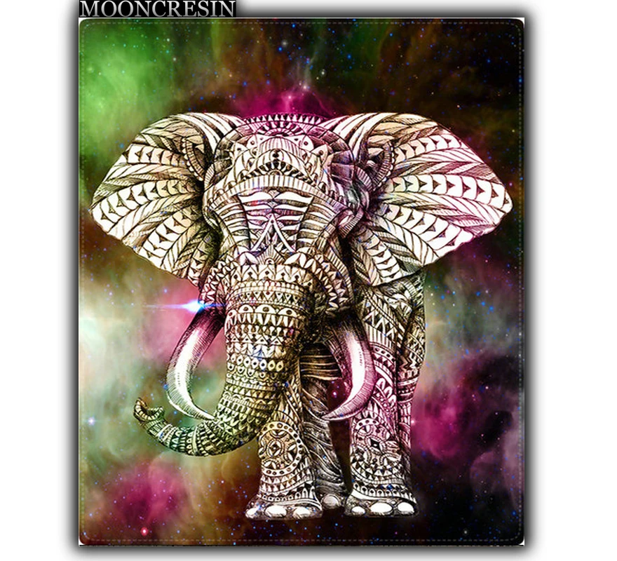 

5D Diy Diamond Painting Cross Stitch Patterned Elephant Needlework 3D Diamond Embroidery Full Round Mosaic Decoration Resin Kits
