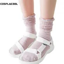 [COSPLACOOL] 5 цветов край пузырь Стекло умений Кружево Носки для девочек Для женщин сетчатые прозрачные sokken ажурные HEAP Harajuku meias