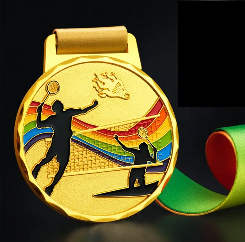 

High quality!1PCS Dia 70MM Badminton Medals Silver Color Medal Shuttlecock Match Trophy Medal Award,Free shipping