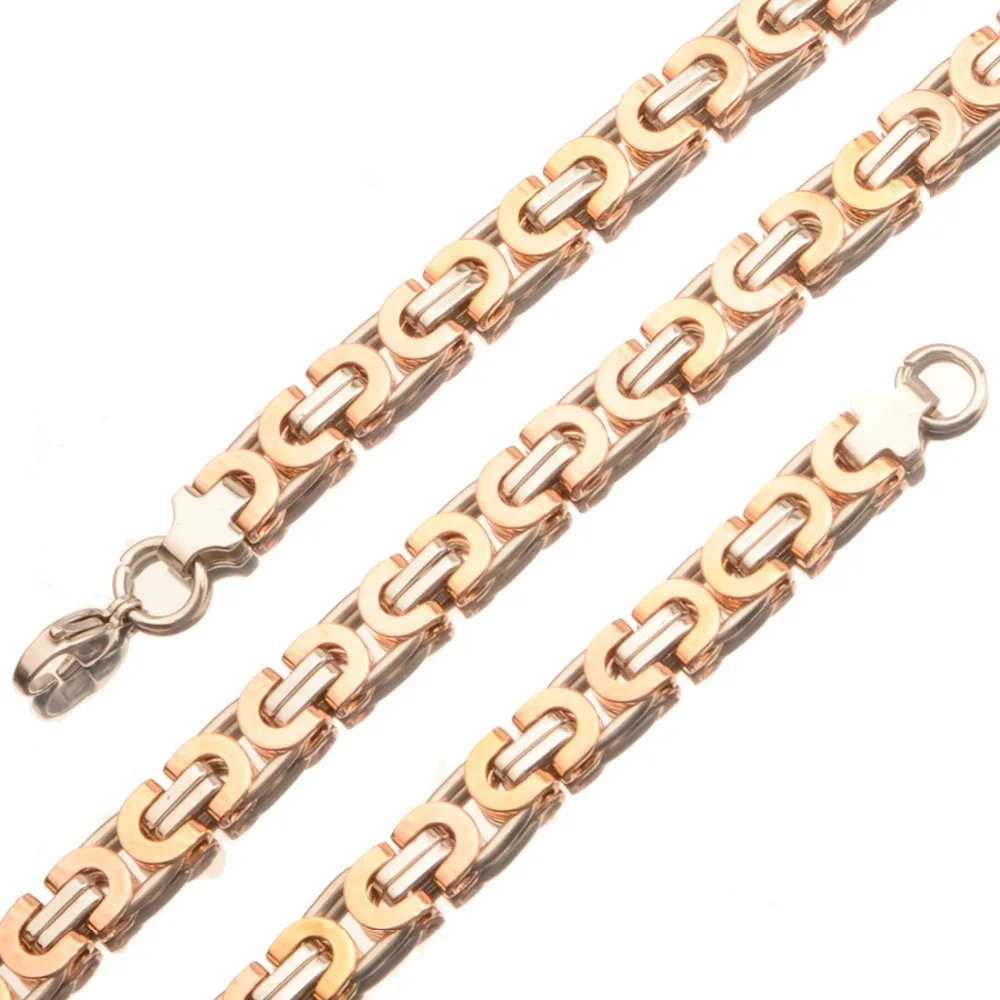 Innovative jewelry Fashion Stainless Steel 4/5/8mm Wide Gold Plated Mens Byzantine Chain Necklace,16-40 Innovative jewelry Fashion Stainless Steel 4/5/8mm Wide Gold Plated Mens Byzantine Chain Necklace,16-40