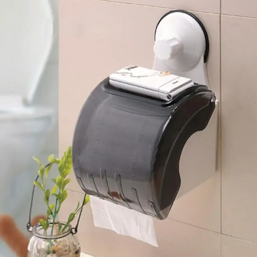 

Modern home portable toilet tray Waterproof Bathroom Toilet Wall Sucker Roll Holder Tissue Box Paper Stand drop shipping w16 30+