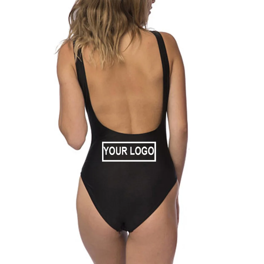 Напечатайте свой собственный дизайн логотип бренда/изображение Белый пользовательский цельный купальник женский купальный костюм пляжный девичник одежда для плавания