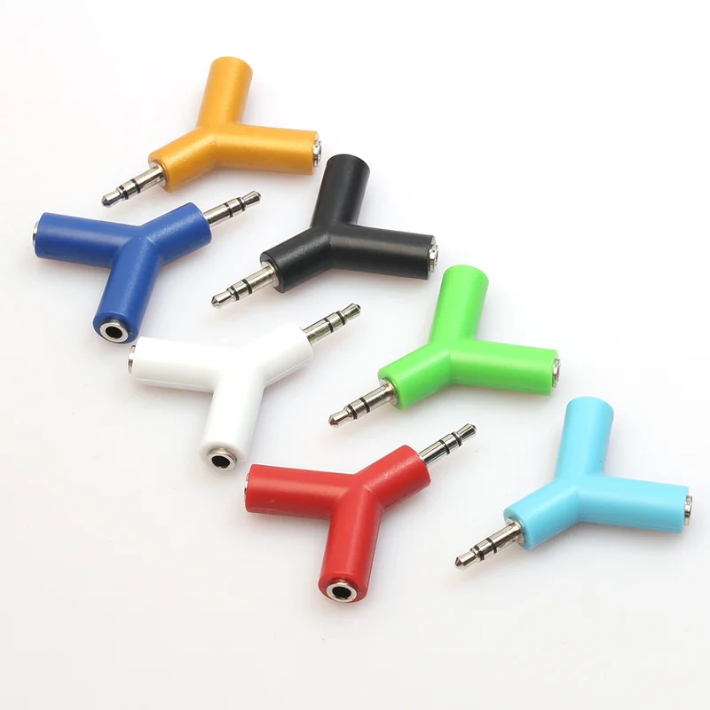 

3.5mm Stereo Audio Y-type 2 Female To 1 Male Cable Adapter for Two Headphones One Point Two Audio Headphone Adapter