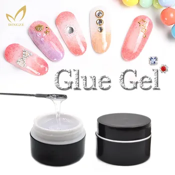 

MONASI 15ML Transparent LED UV Glue Nail Gel Clear Crystal Super Sticky Rhinestone Diamond Jewel Decoration Tools Lacquer