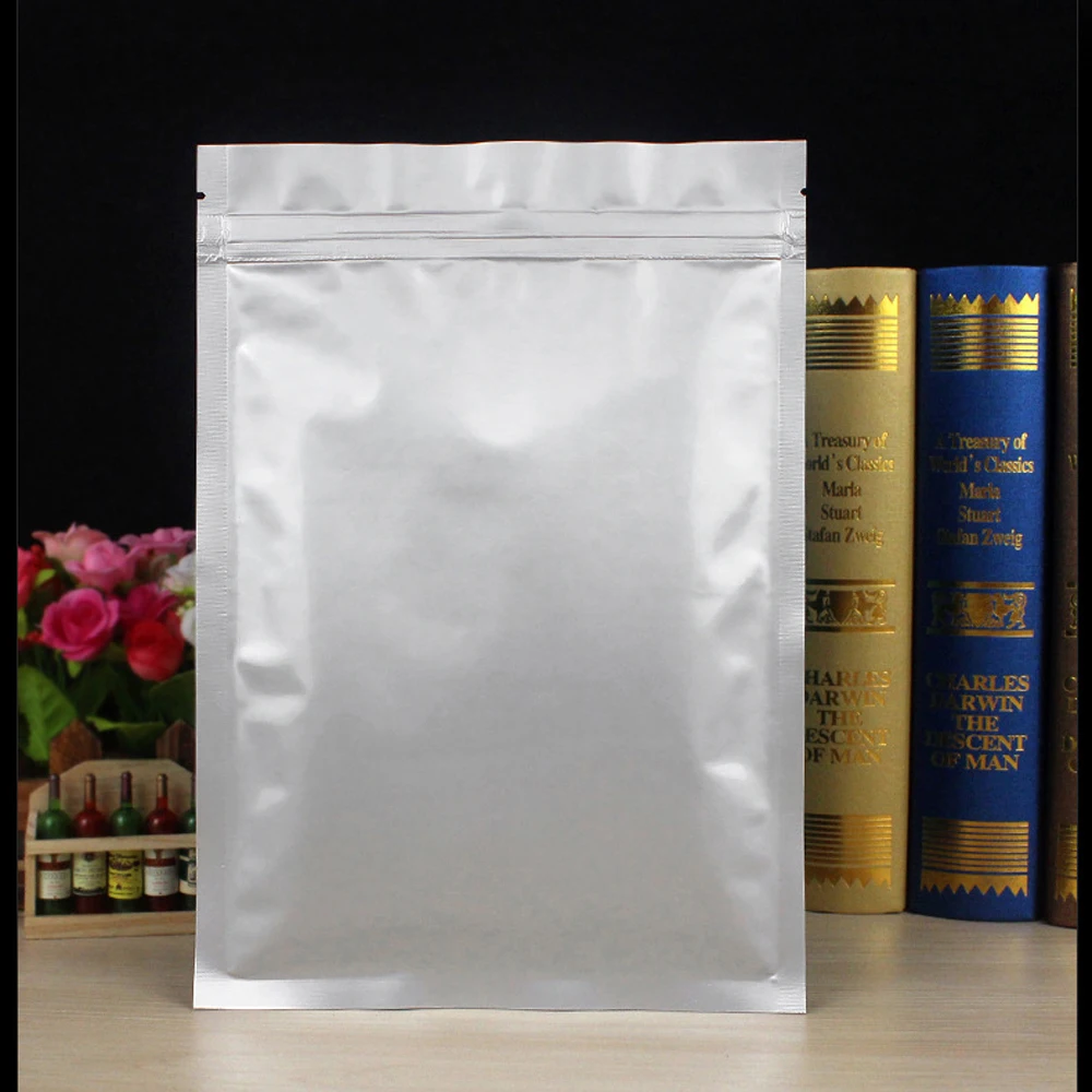 

5pcs Silver Aluminum Foil Mylar Bags Sealable Zipper Food Saver Bag Zip Lock Gift Bag Packing Storage Pouches For Party Favor