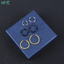 1 шт., 10-20 мм, панк-рок, черный родий, золотой обруч, нержавеющая сталь, круглые серьги для женщин и мужчин, ушное кольцо, клипсы, пирсинг, серьги, бижутерия