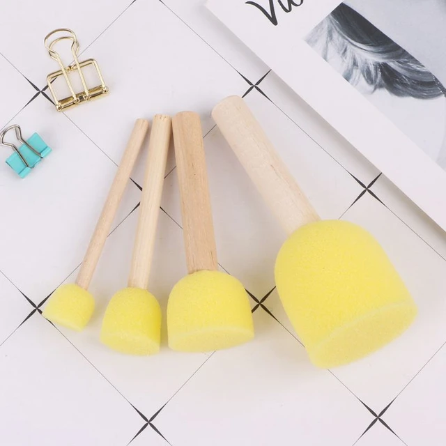 120Pcs Small Foam Paint Brush Sponge Foam Brush Painting Set Wood Handle 1  Inch Paint Brushes Tools Painting Set - AliExpress