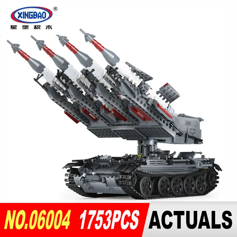 

Xingbao 06004 1753Pcs Military Series The SA-3 missile and T55 Tank Set Children Educational Building Blocks Bricks Toys Gifts