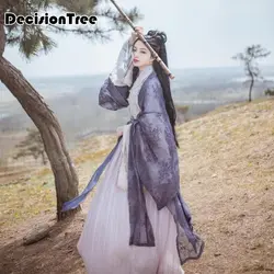 Ханьфу китайское платье новый китайский традиционный для женщин 2019 фея платья для танцевальный костюм hanfu костюмы династии древний
