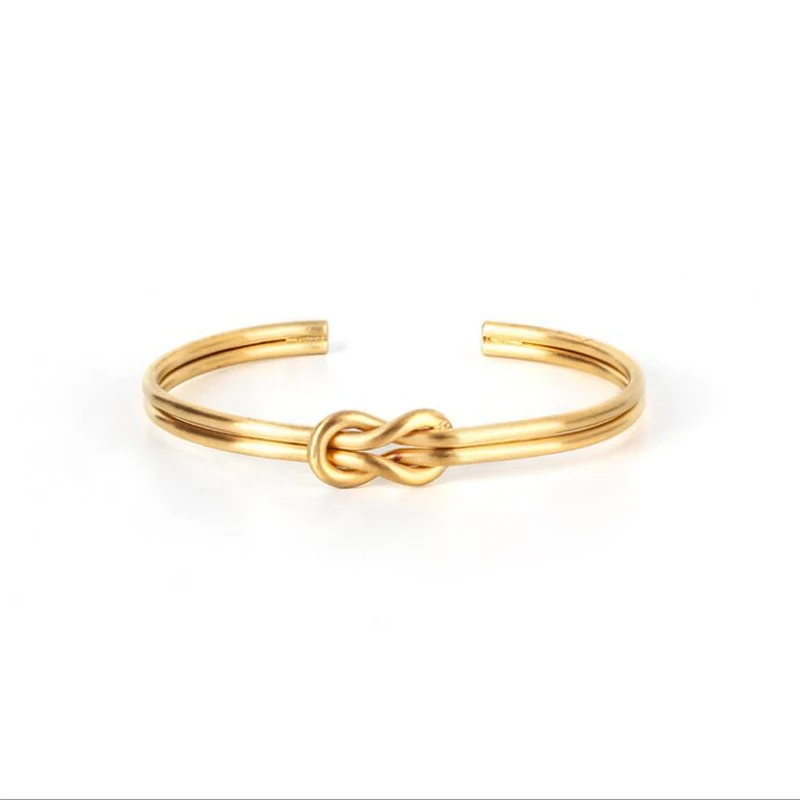 

Mens Knotted Rope Summer Cuff Bangle Gold Color Stainless Steel Bracelets & Bangles For Women Men Manchette Pulseras Masculina