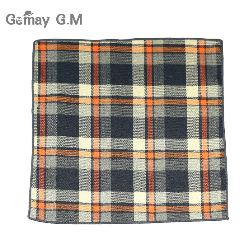 High Quality Cotton Mens Pocket Square Adult Plaid Hankerchief Scarves Vintage Hankies Men's Hanky Square Handkerchiefs