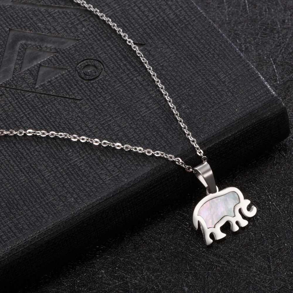 

Legenstar Pendant Necklace for Women Stainless Steel Necklace Elephant Shell Statement Choker Necklace for Christmas Gift