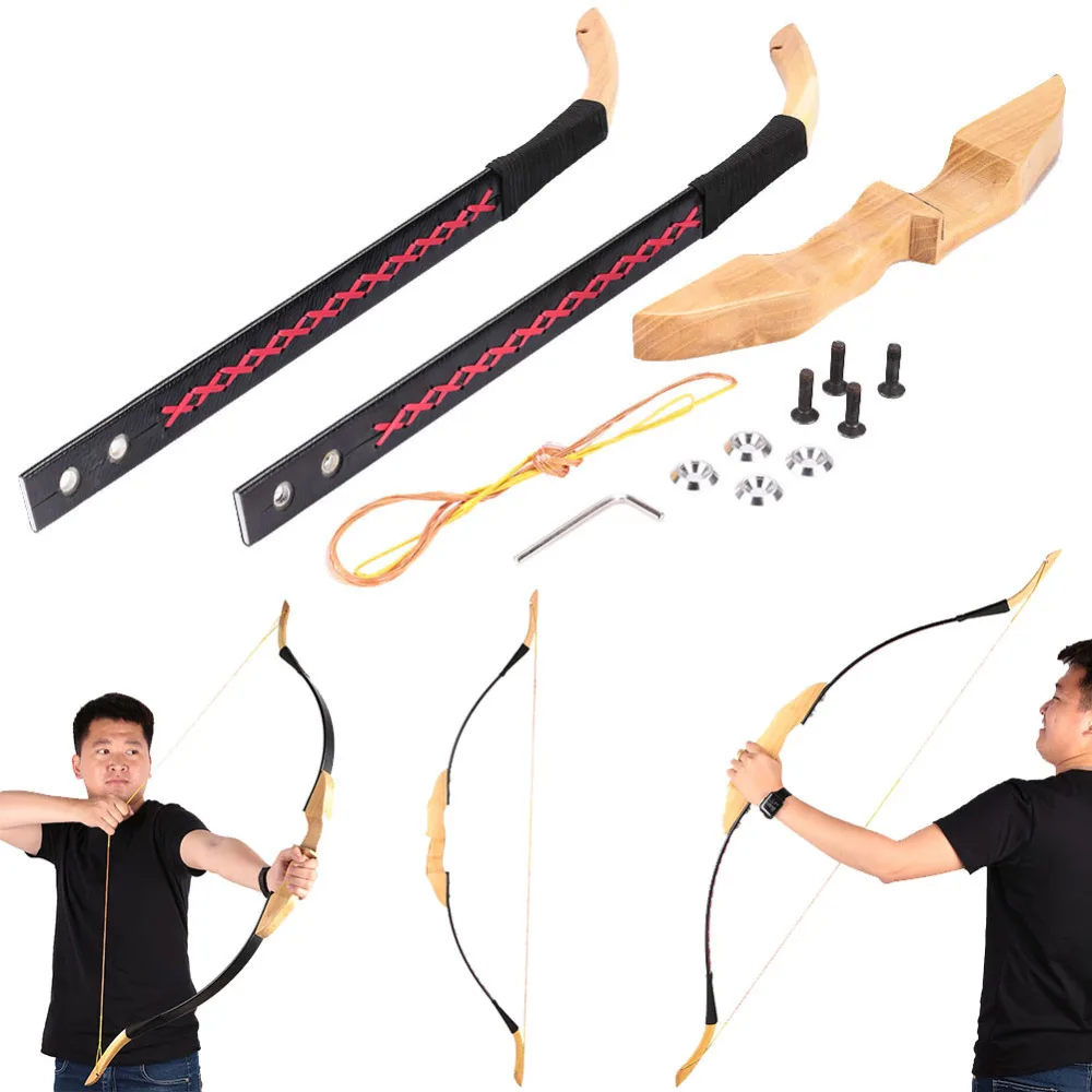

Powerful Straight Bow Bow Arrow Outdoor Sports Hunting After Assembly 128cm Competitive Competition For Shooting Hunting Game