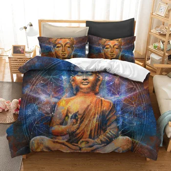 

3D Digital Mandala Buddha Bedding Sets queen size India Bohemian Duvet Cover Bed Set Bedclothes Dropshipping #08