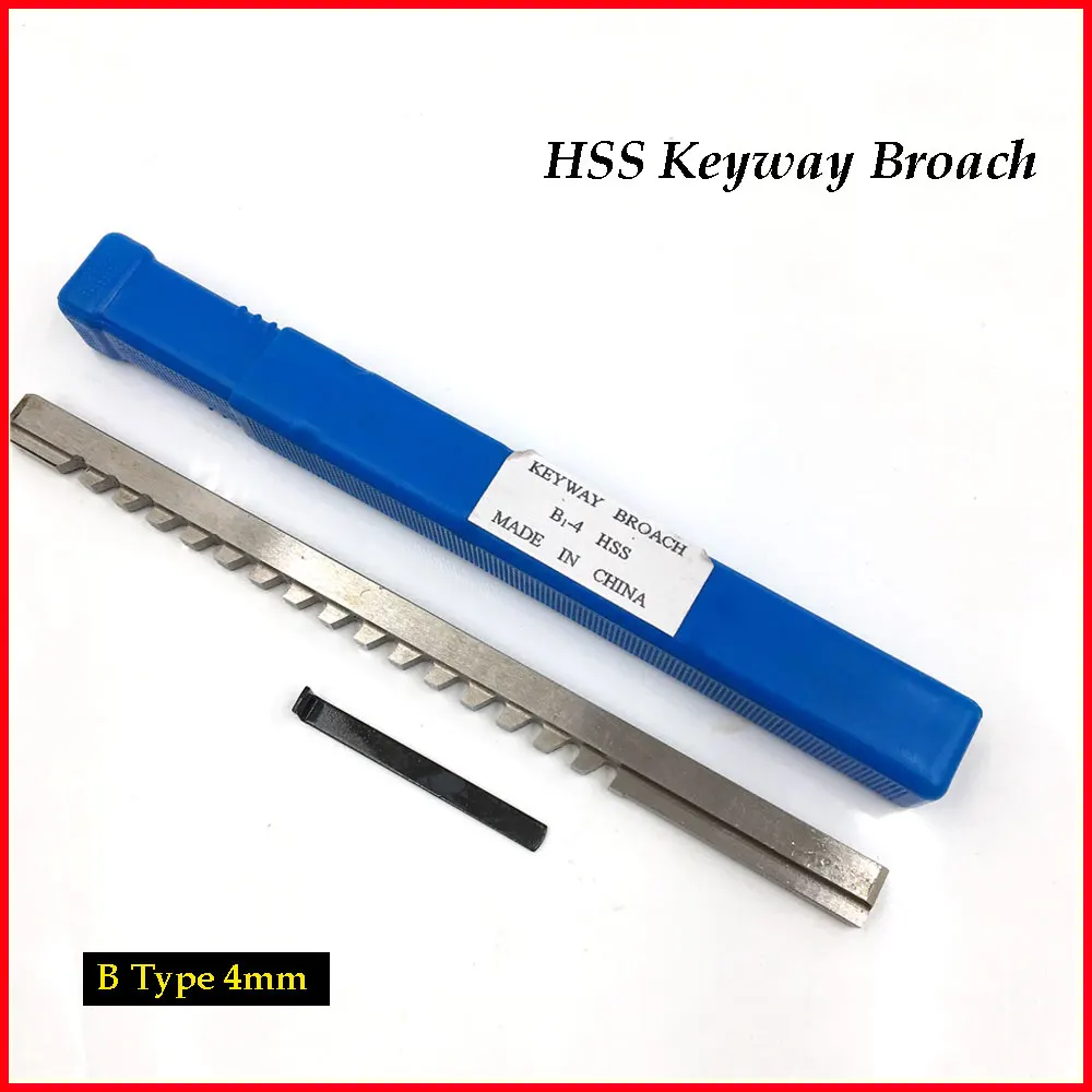2pcs 4mm HSS B1 Push Type Keyway Broach Metric Size HSS Cutting Tool